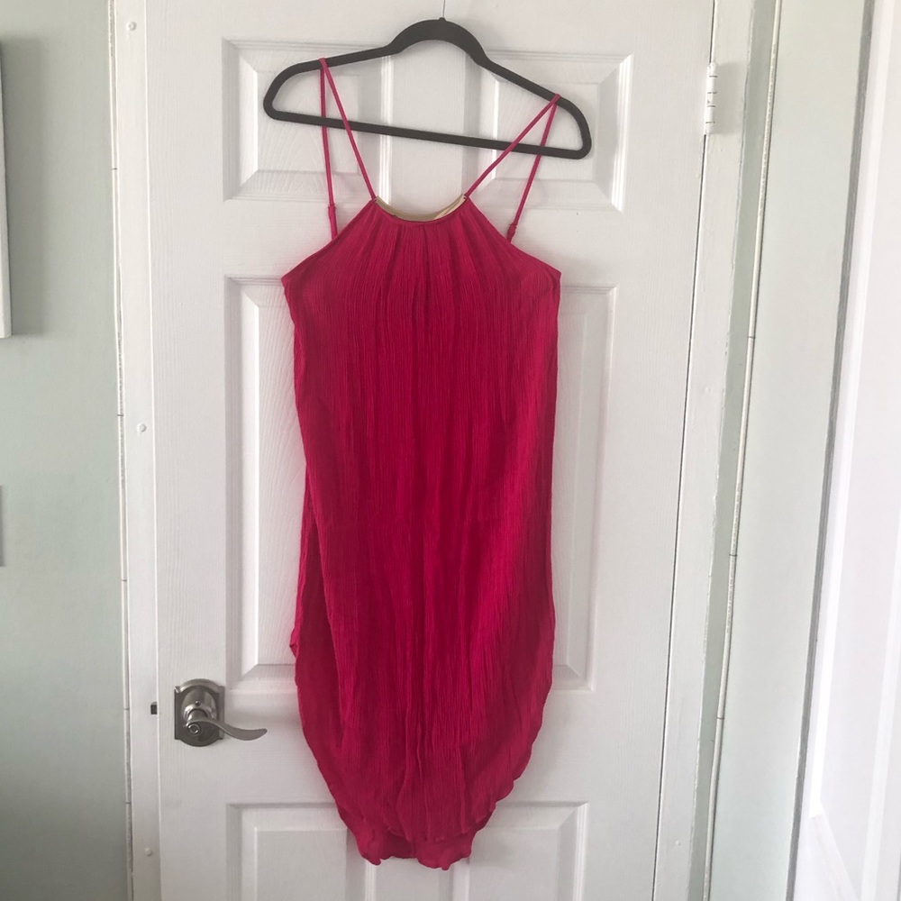 Aqua Hot Pink Beach coverup Size L